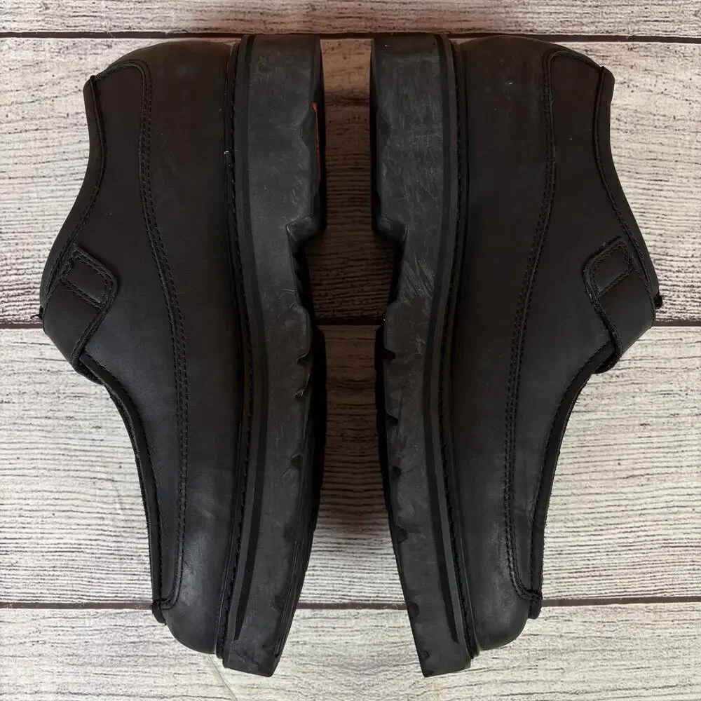 Vintage Y2k Lugz New York Black Leather Platform Low Top Boots